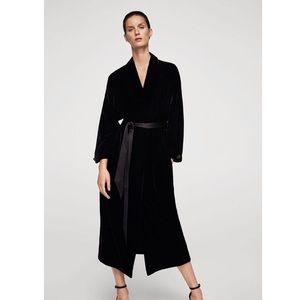 MANGO velvet wrap dress
